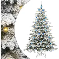 vidaXL Kunstmatige Hinged Kerstboom Wit 210 cm PE en PVC