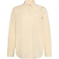 Calvin Klein Heritage Label Relaxed Shirt Vanilla Custard Maat: L | Longsleeves Outlet | Dames | Beige