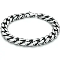 LGT JWLS Stalen heren armband Gourmette schakel Vintage 9mm-18cm