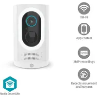 Nedis WIFICBO33WT beveiligingscamera voor buiten SmartLife wit