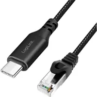 Ginza.se USB 3.2 Gen 1 (USB 3.0) Adapterkabel [1x USB-C USB 3.2 (Gen 1) - 1x RJ45-stekker 8p8c] CU0410 1.00 m Textielmantel