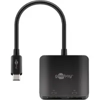 Goobay USB C naar 2x Displayport adapter