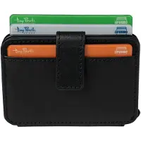 Tony Perotti Furbo EVO RFID leren Pasjeshouder met bankbiljet- en kleingeld vak - Zwart