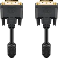 Goobay DVI-D Dual Link monitor kabel - verguld / zwart - 10 meter