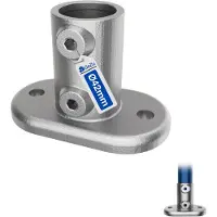 GeZu Impex Buiskoppeling Voetplaat Ovaal Ø42mm Thermisch Verzinkt Zilver