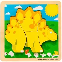 Bigjigs houten puzzel Stegosaurus - educatief speelgoed dino.