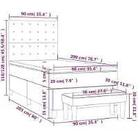 vidaXL Boxspringbed met matras, zwart, 90x200 cm, stof