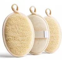 BOTC Natuurlijke Loofahspons - Loofah - Body Scrub Pad - Set van 3 stuks - 100% Natuurlijk - Plantaardig