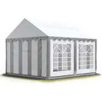 TOOLPORT Partytent 4x4 m, PVC 700, grijs wit