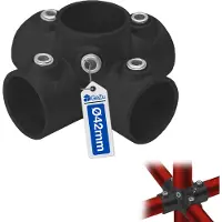 GeZu Impex Buiskoppeling 4 Weg Kruisstuk Ø42mm Hot Dip Galvanized Zwarte