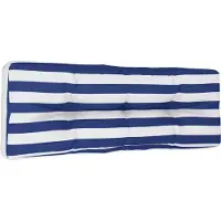 vidaXL Palletkussen 120x40x12 cm stof gestreept blauw en wit