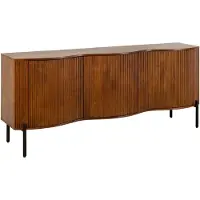 Riess Dressoir GRANDEUR 180 cm 3D retrostijl mangohout bruin met zwarte metalen poten - 47147