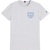 Tommy Hilfiger Shirt 'Outline Flag Logo' blauw / grijs gemêleerd