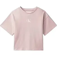 Calvin Klein T-shirt Roze Meisjes Katoen Ronde hals Effen - maat 152