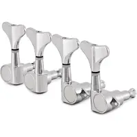 Gear4Music Guitarworks Bass Guitar Mini Machine Heads 2-a-side Chrome
