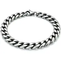 LGT JWLS Stalen heren armband Gourmet schakel Vintage 7mm-21cm