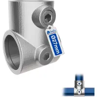 GeZu Impex Korte T-Stuk Buisklem Ø27mm Verzonken Zilver