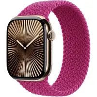 Apple Gevlochten solobandje voor de Watch | 44/45/46/49 mm - Maat 4 - Magenta