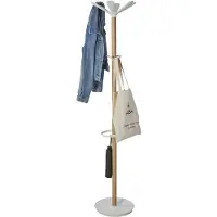 Alba kapstok NAHOW 175 cm hoog, beuken/wit met schirmstandaard