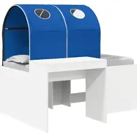 vidaXL Bed met Tunnel 3 st Artisian Eik en Blauw Bewerkt hout