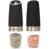 King Hoff Set van twee grinders voor zout en peper, KH-1618, Pepermolen + zoutmolen, Transparant