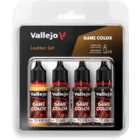 Vallejo Hobbyverf Acrylverf - 72385 Game Color - Leather Color Set - Acryl Set Verf set - 4x 18 ml