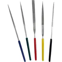 Vallejo T03004, Set vijlen, Platte ordners, Halfronde vijl, Ronde vijl, Vierkante vijl, Driehoekige vijl, Metaal, Kunststof, Staal, Zwart, Blauw, Groen, Rood, Geel, 10 cm