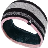 Heat Holder Dames fleece gevoerde thermo oorwarmer hoofdband - Streep Zwart Felroze