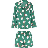 Mymo Korte pyjama nude / smaragd / rood / wit