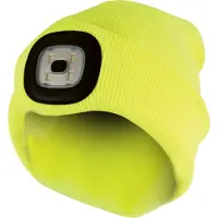 Sock Snob Gebreide wintermuts voor heren met led-gloeiend licht - Geel