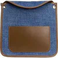 Faina Schoudertas blauw denim / donkerbruin