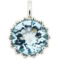 Orolino Anhänger 585 Gold mit Topas blau (beh.) 11,5mm rund