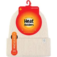 Heat Holder - Gevoerde geribbelde omzethoed voor dames - Room