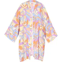 IZIA Kimono lichtblauw / geel / lila / oranje