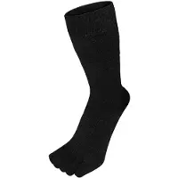 TOETOE - Heren & Dames Outdoor Zachte Wol Vochtregulerende Mid-Calf Teen Sokken - Zwart