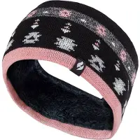 Heat Holder Dames fleece gevoerde thermo oorwarmer hoofdband - Jaquard Zwart Coral