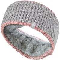 Heat Holder Dames fleece gevoerde thermo oorwarmer hoofdband - Geribbelde Wolk Grijs