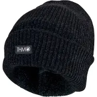 THMO - Dunsulate muts van 3 meter lang, chenille voor dames - Zwart