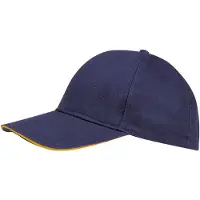 Sols Unisex Buffalo 6 Panel Baseball Cap (Franse marine/Neon Orange)