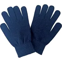 Sock Snob Gebreide magische handschoenen van thermo wolmix voor heren - Marine