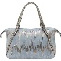 Faina Handtas blauw denim / zilver