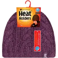 Heat Holder Thermische kabelgebreide wintermuts voor dames - Paars