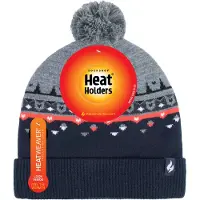 Heat Holder - Gebreide Pom Pom-muts voor heren voor de winter - Kiezelgrijs