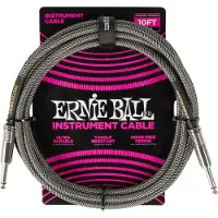 Ernie Ball Braided Instrument Cable Straight/Straight 3 m Recht - Recht Instrumentkabel
