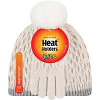 Heat Holder Meisjes Thermische Pom Pom Muts En Handschoenen - Buttercream