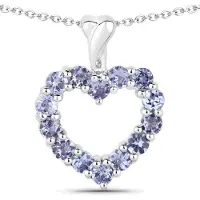 Vira Jewels Anhänger mit Kette 925 Sterling Silber rhodiniert Tansanite