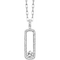 Julie Julsen Anhänger mit Kette 925 Silber rhodiniert Zirkonia weiß