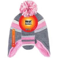 Heat Holder - Pom Pom Muts En Wanten Set Voor Meisjes - Kiezelgrijs