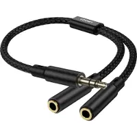 Voomy Connect C103 - Aux splitter - 3.5mm Jack - Zwart
