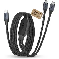 Voomy Connect C10 - 2-in-1 100W USB-C kabel - 1.2 Meter